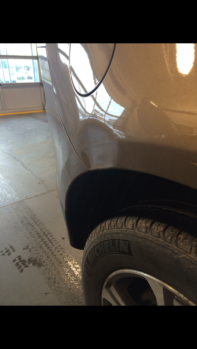 Before rear quarter impact near wheel arch