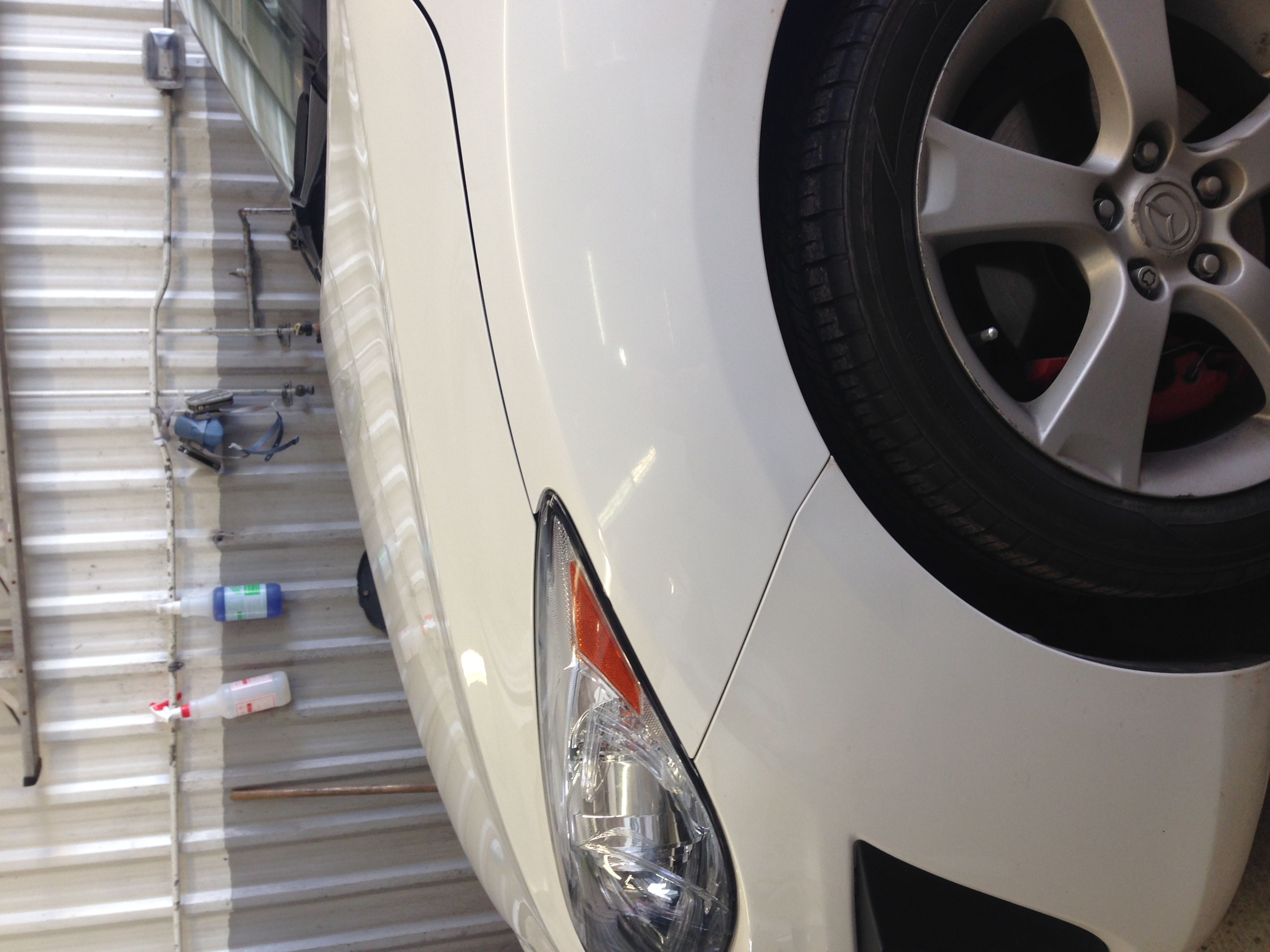 After subtle front fender dent near wheel arch repair