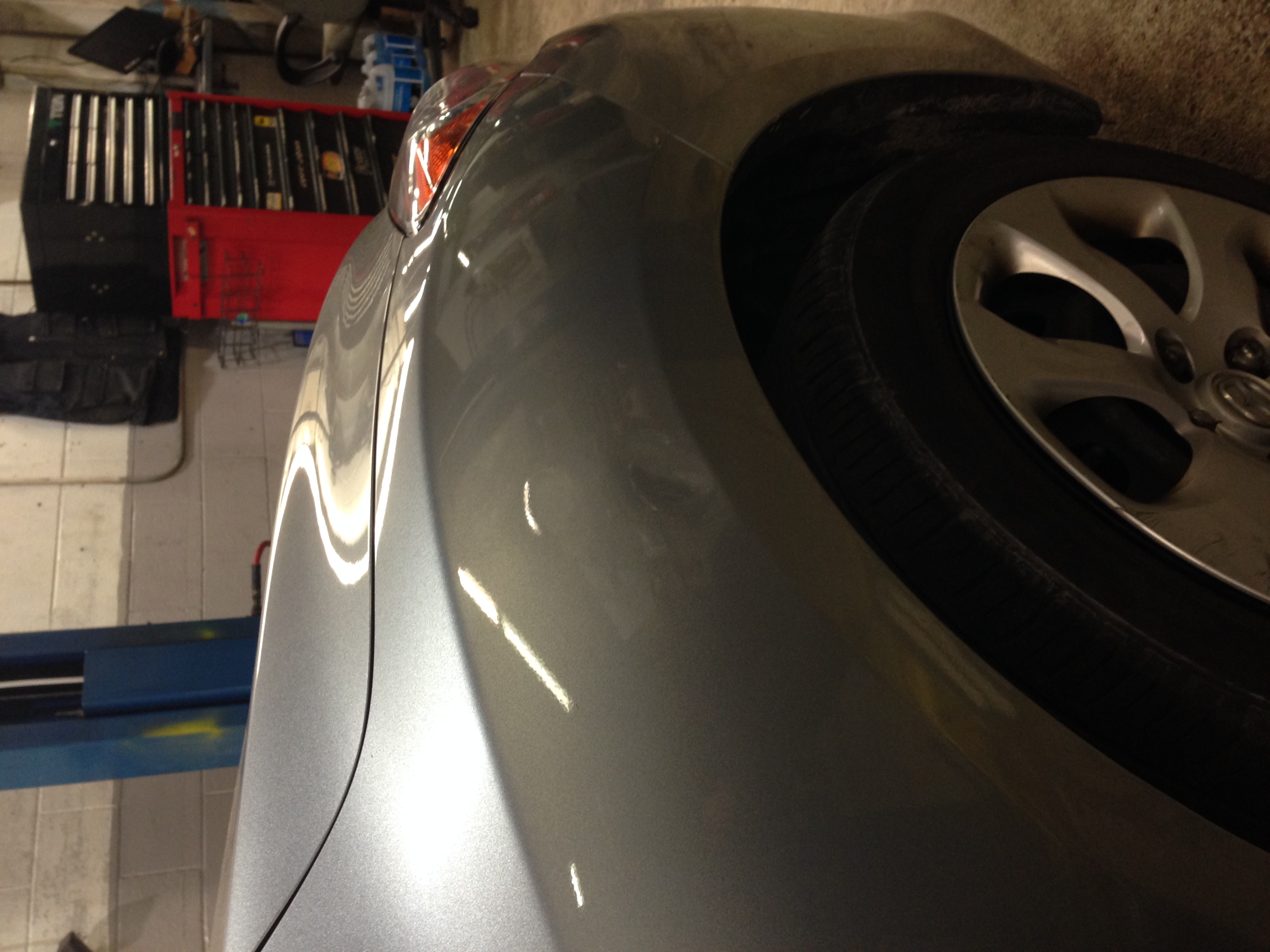 Before broad front fender distortion